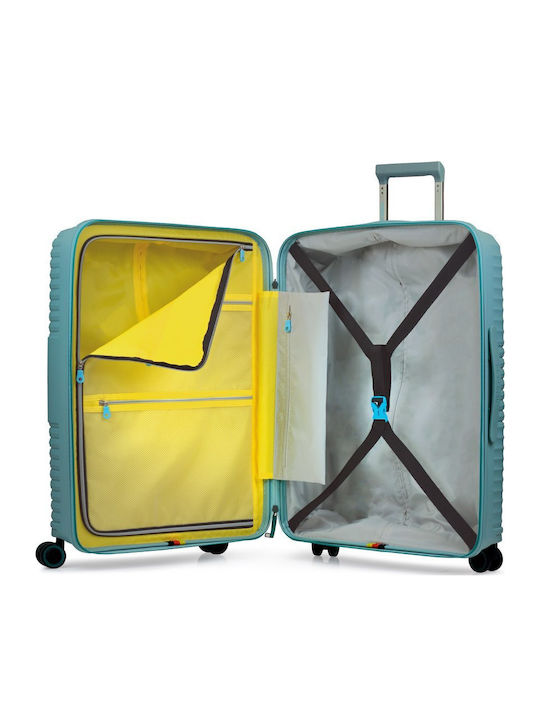 Bg Berlin Linea Medium Hard Green Suitcase with 4 Wheels Height 67cm