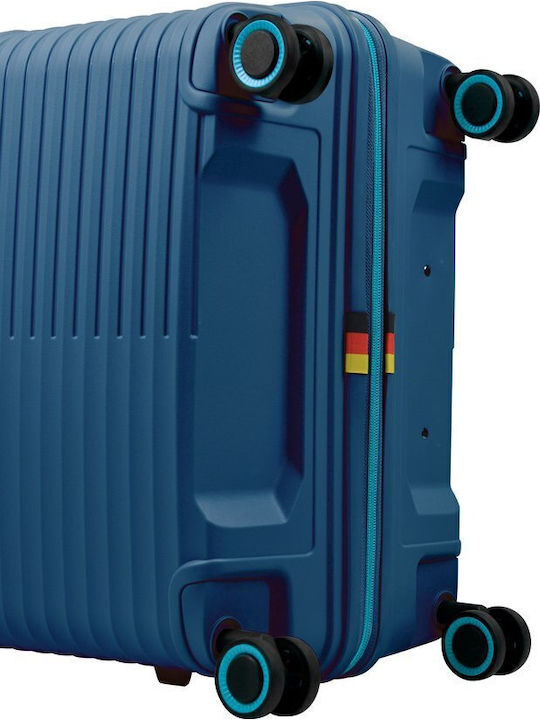Bg Berlin Linea Medium Travel Suitcase Hard Blue with 4 Wheels Height 67cm