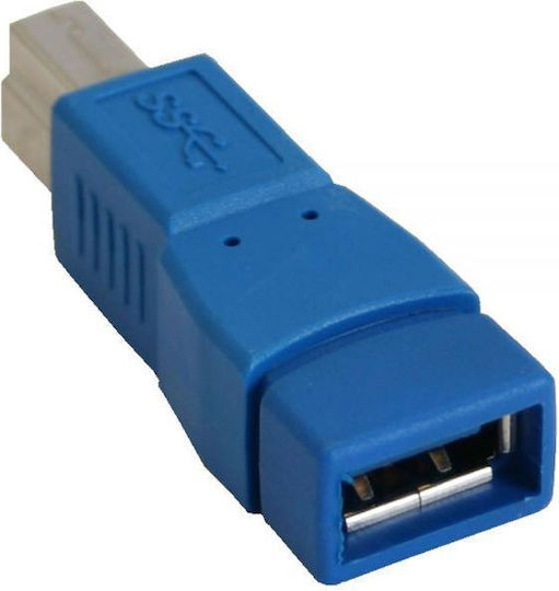 InLine USB-Konverter USB-A Weiblich zu USB-B Männlich Blau