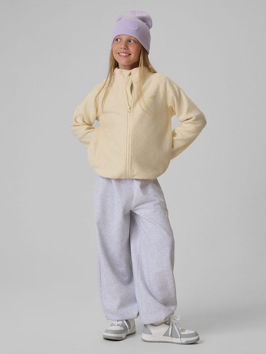 Kinder-Strickjacke Vlies Beige