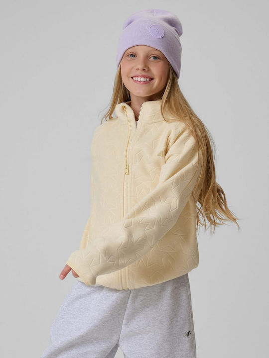 Kinder-Strickjacke Vlies Beige