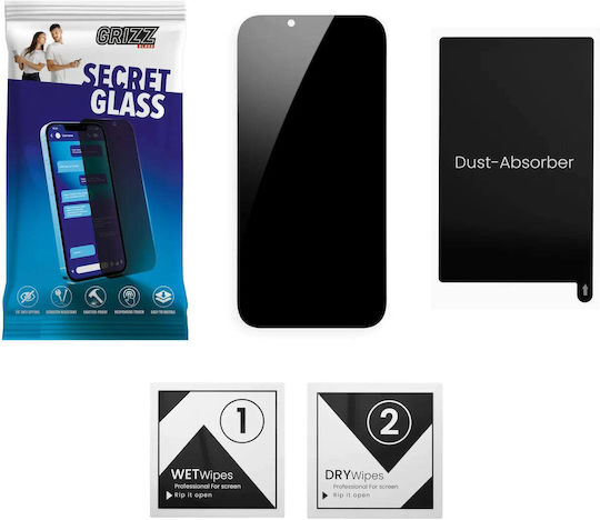 GrizzGlass Ceramic Privacy Matte Tempered Glass Tablet Screen Protector Galaxy Tab S10 FE+ Black