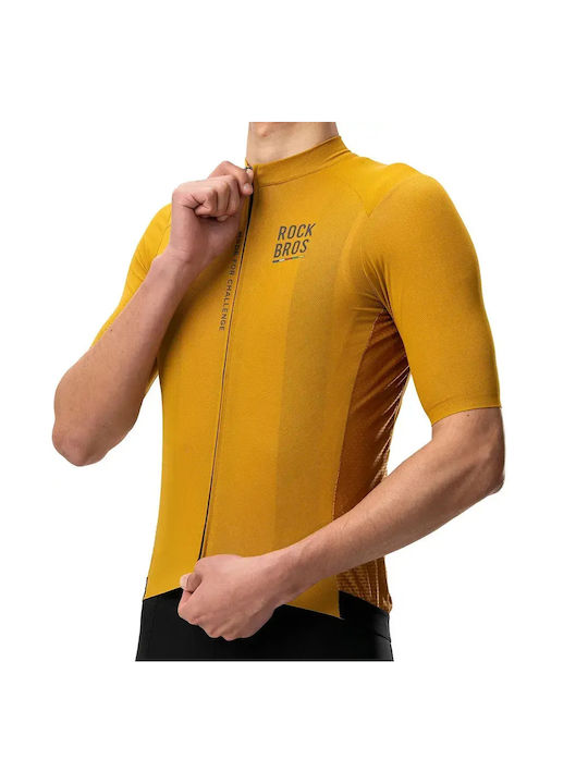 Rockbros Tricou De Ciclism Pentru Bărbați Mâneci Scurte Road Bike Galben