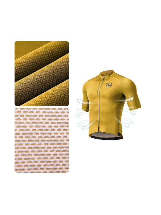Rockbros Tricou De Ciclism Pentru Bărbați Mâneci Scurte Road Bike Galben