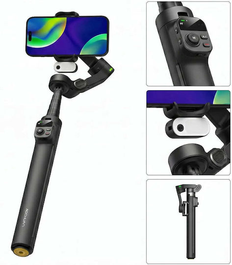 Aochuan V3 Handygimbal mit 3-Achsen-Stabilisierung und 7,5 Stunden Batterielaufzeit Schwarz