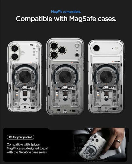 Spigen MagSafe Husa Pentru Carduri Ultra Hybrid Wallet În Culoare Transparentă
