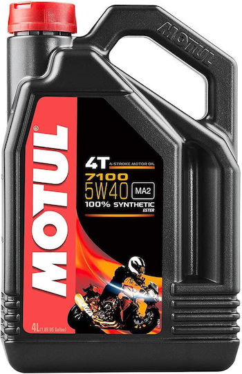 Motul Four Stroke 7100 Синтетично Масло за мотоциклети за четиритактови двигатели 5W-40 4лт