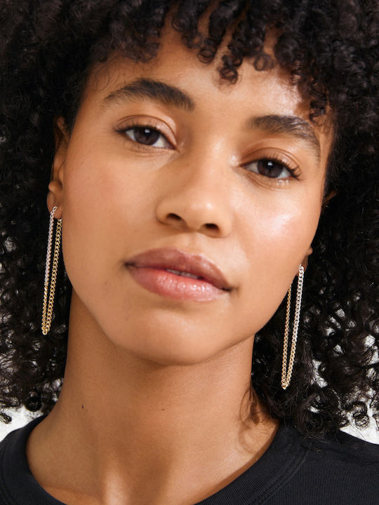 Pilgrim Inner Chain Earrings Mixed Metal Brass