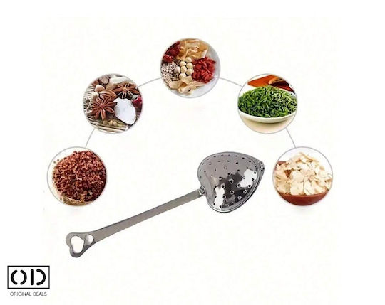 Set 2 Fruit Herb Tea Infusers Stainless Steel Heart Shape 1 Fixed Handle + 1 Chain Handle Original Deals