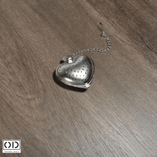 Set 2 Fruit Herb Tea Infusers Stainless Steel Heart Shape 1 Fixed Handle + 1 Chain Handle Original Deals
