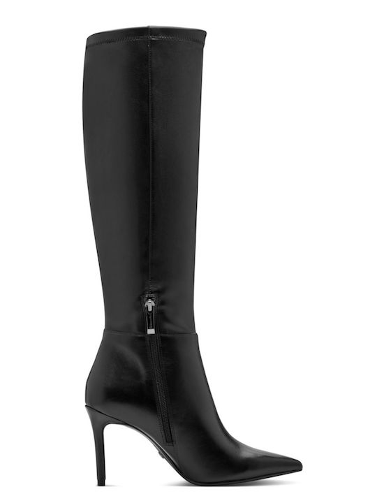 Leather Women's High-Heel Boots Black