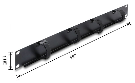Delock Panou de Gestionare a Cablurilor 91067 Rack 19" 1u Adâncime 44.2mm Metalic Negru Dm133402