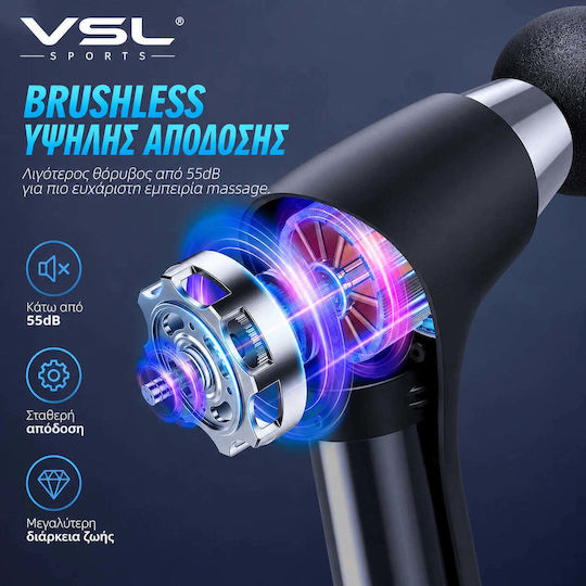VSL Sports Hypergun Massage Gun for Neck Waist Back Legs Body Hands and Insoles Anti-Cellulite with Vibration