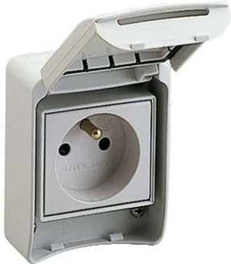 Schneider Electric Single Externă Πρίζα Ρεύματος Στεγανή Albă 1buc