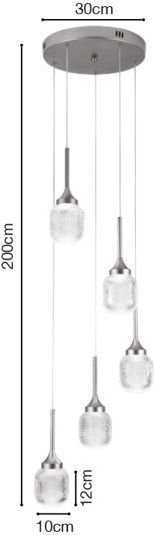 Inlight Pendant Light Gold 30x30x200cm