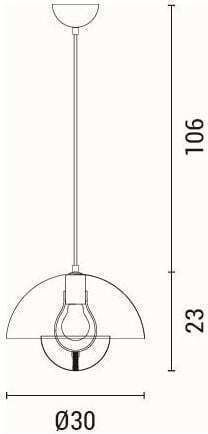 Eurolamp Jarden Висящо Таванно Осветително Тяло Кафява Камбанка с Цокъл E27 30x129x129см
