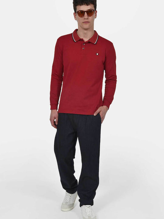 Polo Long Sleeve Red Blouse