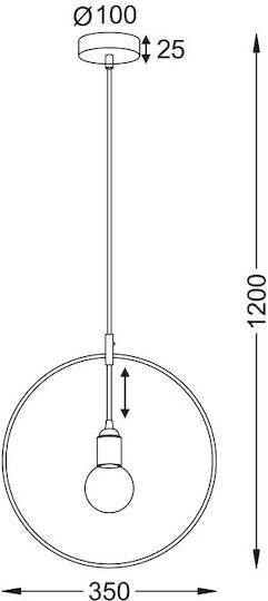 Aca Twiggy Висящо Тавано Осветително Тяло Меден с Цокъл E27 35x120x120см