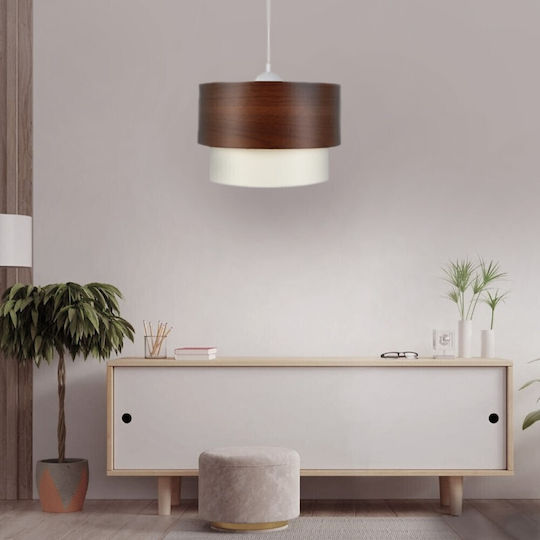 Megapap Whitehouse Pendant Light Brown with Socket E27 30x20x55cm