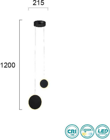 Viokef Mad Adjustable Pendant Light Black 21x120cm