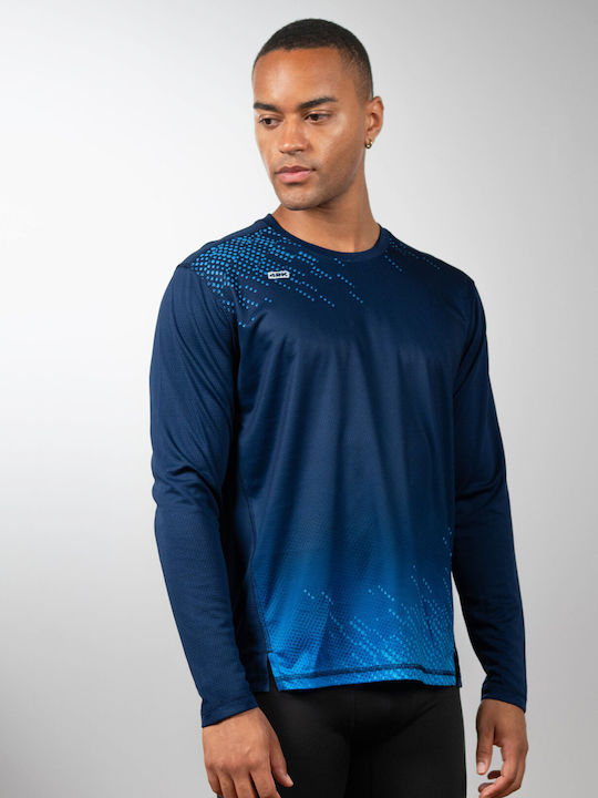 Sportliche Herrenbluse Langarm Blau