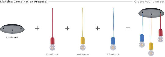 Home Lighting Iris SE 149 Ρυθμιζόμενο Κρεμαστό Φωτιστικό Μπλε με Ντουί E27 5εκ.