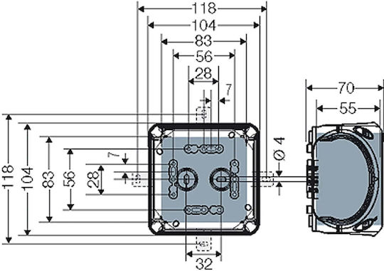 Hensel Elektrisches Gehäuse für Außenmontage Verzweigung Wasserdicht IP66 in Schwarz Farbe