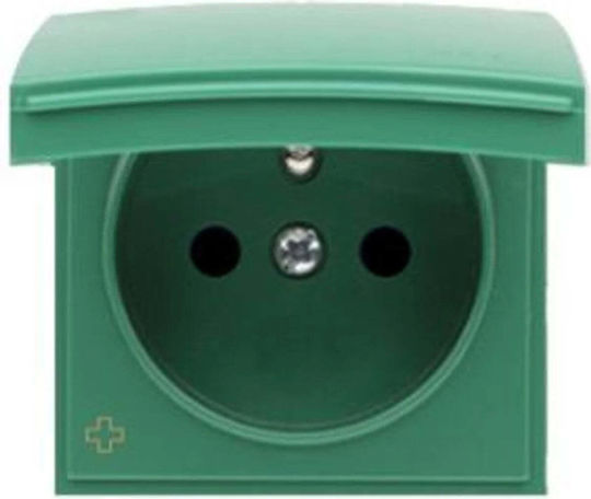 Kontakt-Simon Single Walled Power Socket Waterproof Green