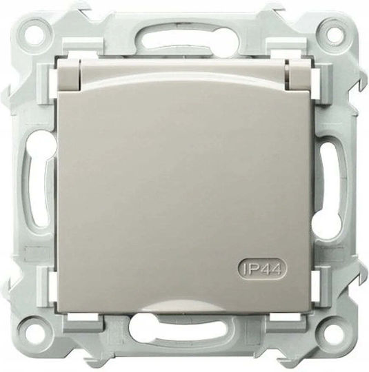 Ospel Szafir Single External Waterproof Power Socket with Transparent Lid