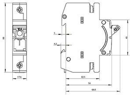 Sicherungskasten Verteiler 16a 1p D01 5sg7611-0kk16
