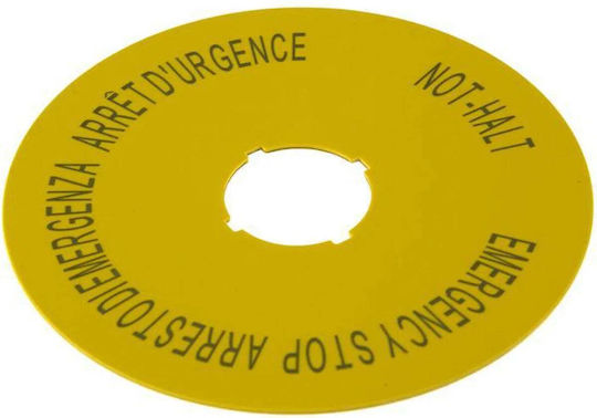 Eaton Round Yellow Signage Plate Ø90 Emergency Stop M22-xak11 121085