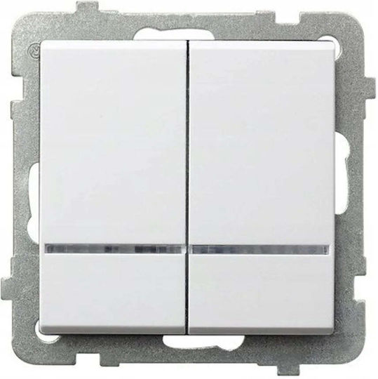 Ospel Sonata Recessed Wall Switch Two-Way with Frame Blue