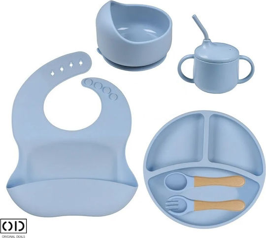 Set de masă din silicon albastru 6 buc