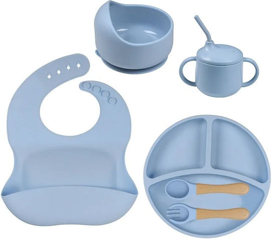 Set de masă din silicon albastru 6 buc