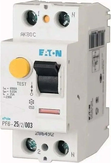 Eaton Релета На Релса Изтичане На Земя 40A Двуполюсно С Напрежение 230V