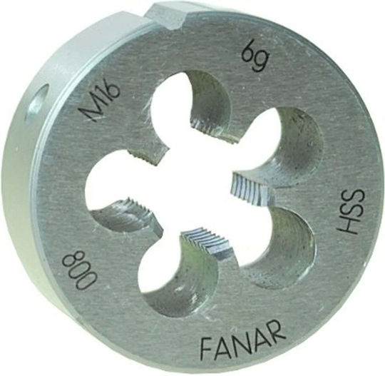 Fanar Thread Cutting Die M16 HSS DIN 223 LH Left-Hand Diameter 45mm Thickness 18mm