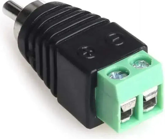 Rotor Конектор за CCTV Системи RCA мъжки със стяга Черен JR-59