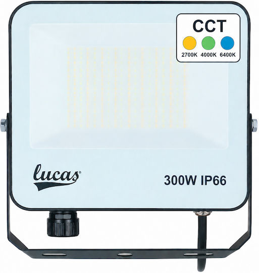 Lucas Waterproof LED Flood Light 300W Adjustable White IP66