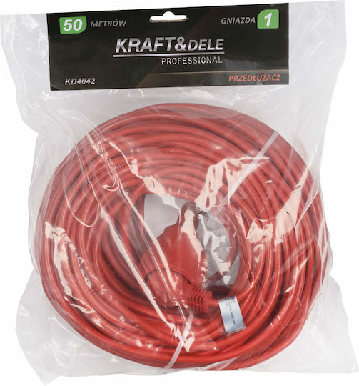 Kraft & Dele Extension Cable Cord 50m Orange