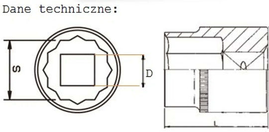 Jonnesway Twelve Socket 1/2" Short 8mm