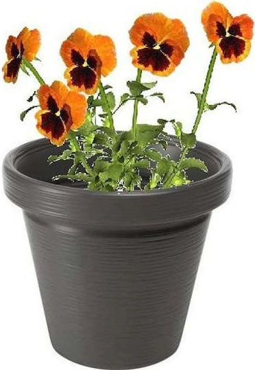 Lamela Kunststoff Blumentopf Anthrazit mit Untersetzer 46x46x40cm