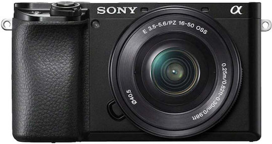 Sony A6100 Безогледален Фотоапарат Комплект (E PZ 16-50mm F3.5-5.6 OSS II) Черен