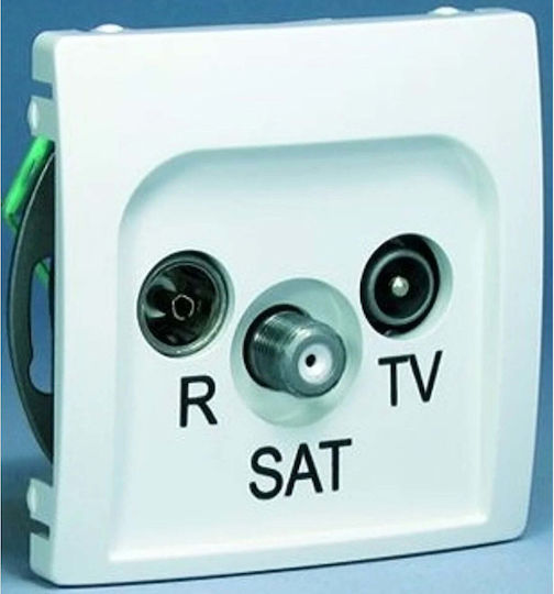 Kontakt-Simon Antennensteckdose Basis Modul RTV SAT Durchgangsloch Weiß BMZAR-SAT10 P.01 11