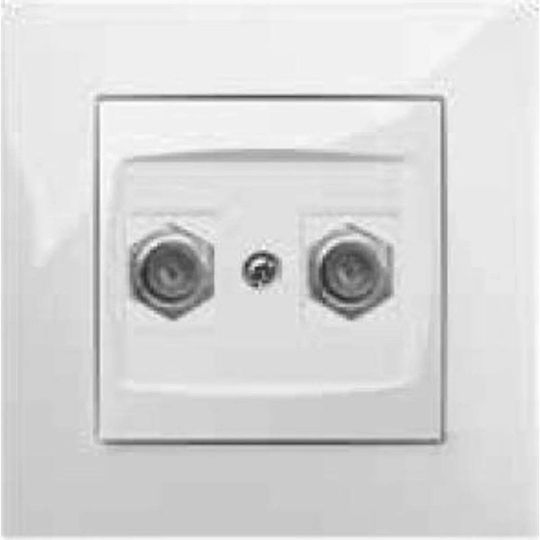 Elektro Plast Carla TV-Antennensteckdose Doppel 2x Ohne Rahmen Weiße 1787-10