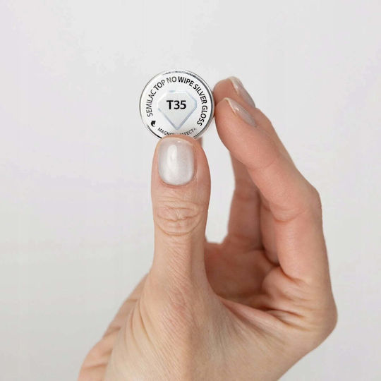 Total No Wipe Top Coat für UV/LED Halbmatt Nagellacke 11ml Silver Gloss Cat Eye T35