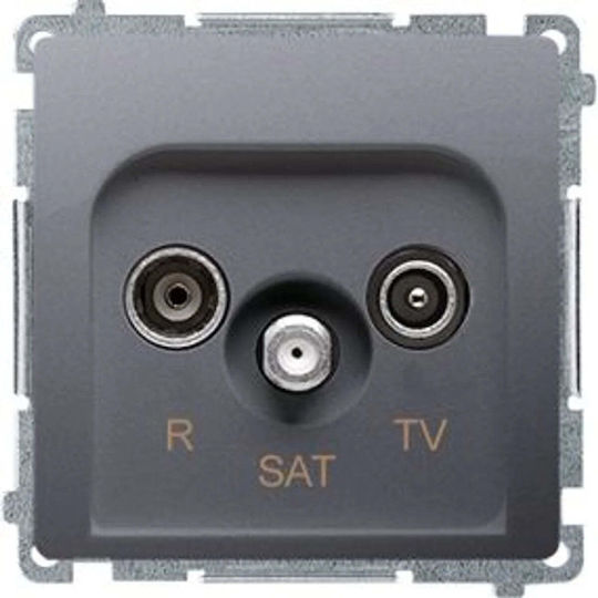Kontakt-Simon TV-Antennensteckdose Satelliten Grundlegend in Silber Farbe WMUA-03018z-4011