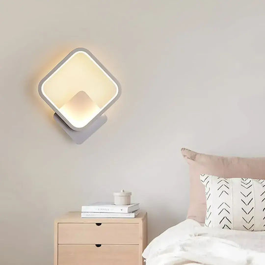 Atman Lamp Wall with Integrated LED and Switch White 23x23cm