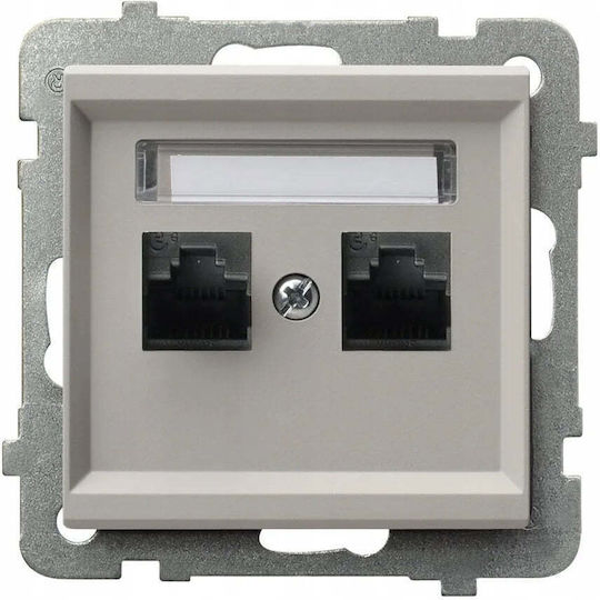 Ospel Doppelter Netzwerksteckdose RJ45 Typ Cat5e GPK-2R K m 82