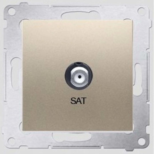 Kontakt-Simon Sat-Antennensteckdose Satellit in Gold Farbe DASF1.01/44