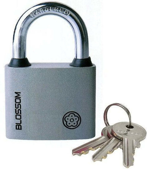 Blossom Ατσάλινο Λουκέτο Πέταλο με Κλειδί 63mm Γκρι